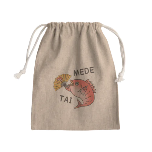 めで鯛 Mini Drawstring Bag