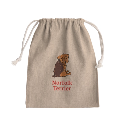ふりむき犬（ドット）ブラタン Mini Drawstring Bag