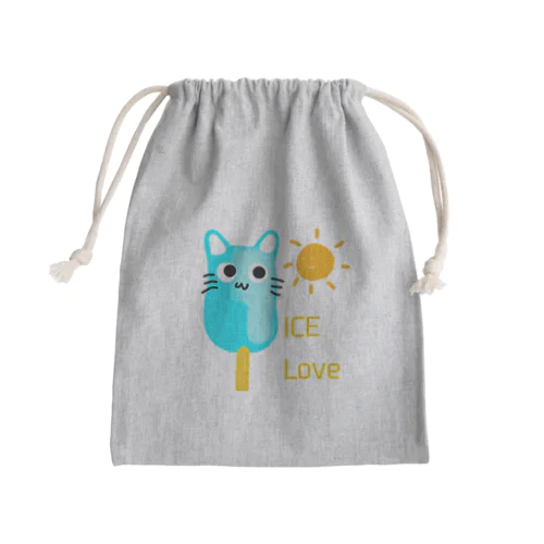 アイスを愛する猫 Mini Drawstring Bag