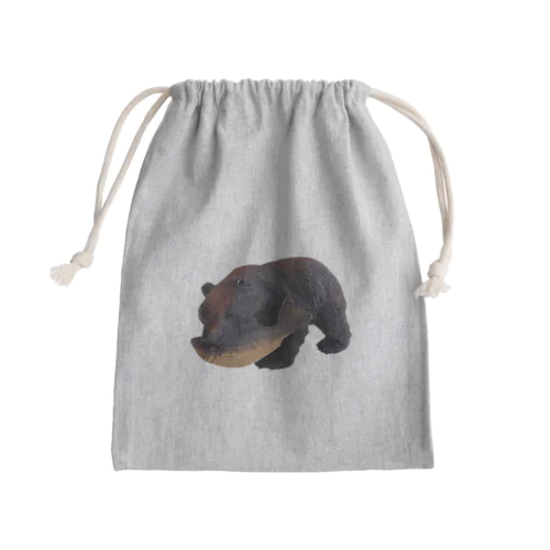 木彫り熊 Mini Drawstring Bag