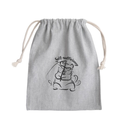 自給自足ネコ Mini Drawstring Bag