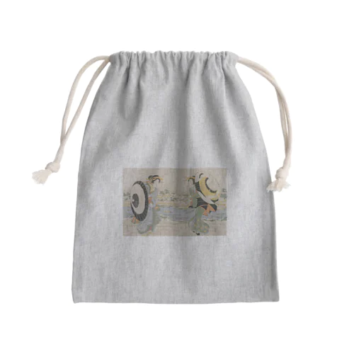 UKIYOE渓斎英泉隅田川畔雪中二美人 Mini Drawstring Bag