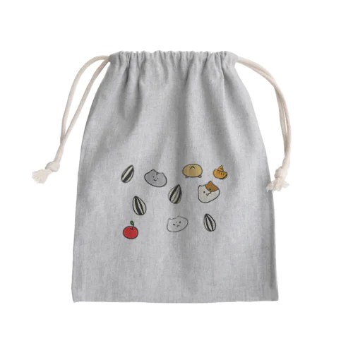 ちりばめられた種とハム Mini Drawstring Bag