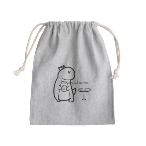 恐竜さんとティータイム。 Mini Drawstring Bag