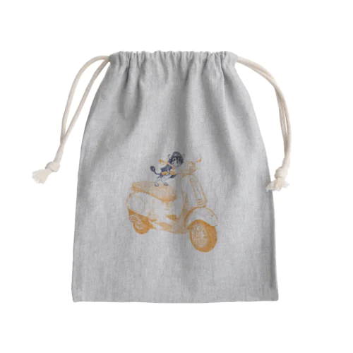 チワワのすっちゃんバイクに乗る Mini Drawstring Bag