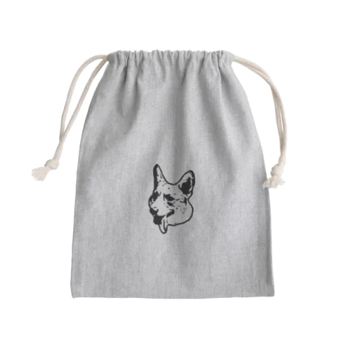 The Easy Corgi　-BLACK Corgi- Mini Drawstring Bag