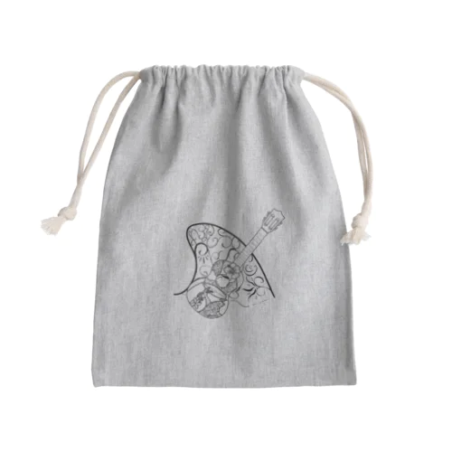 ウクレレと海　ブラック Mini Drawstring Bag