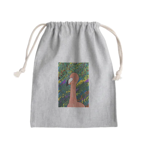 フラミンゴ Mini Drawstring Bag