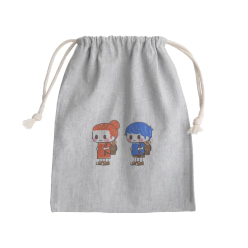 旅する女の子＆男の子 Mini Drawstring Bag