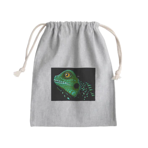 グリーンイグアナ Mini Drawstring Bag