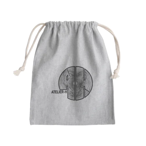 AH丸太アイコンデフォルメ　クロ Mini Drawstring Bag