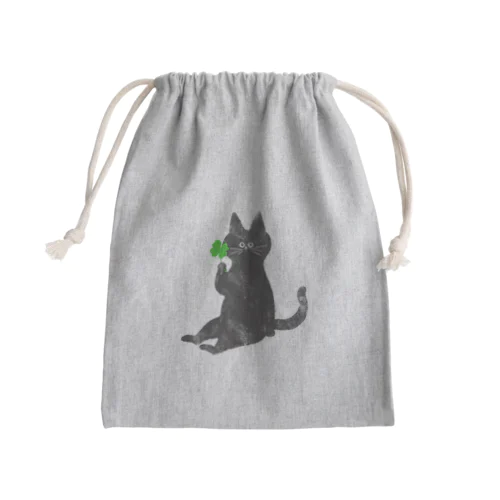 四葉のクローバーとねこ🍀 Mini Drawstring Bag