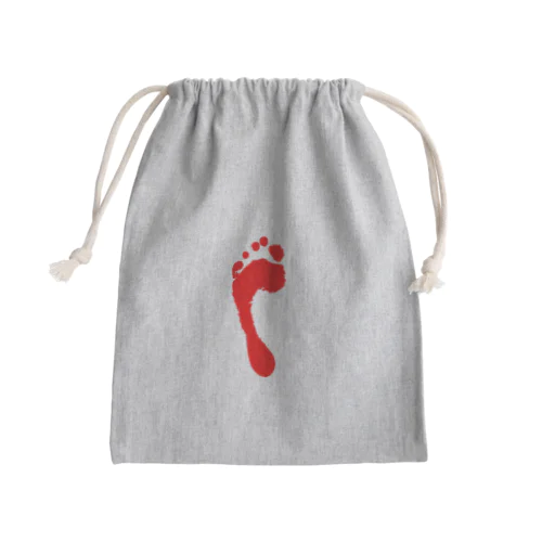 赤い足跡 Mini Drawstring Bag