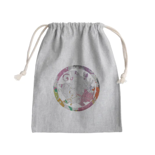 丸に揚羽紋 Mini Drawstring Bag