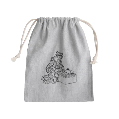 猫を抱く美女 Mini Drawstring Bag