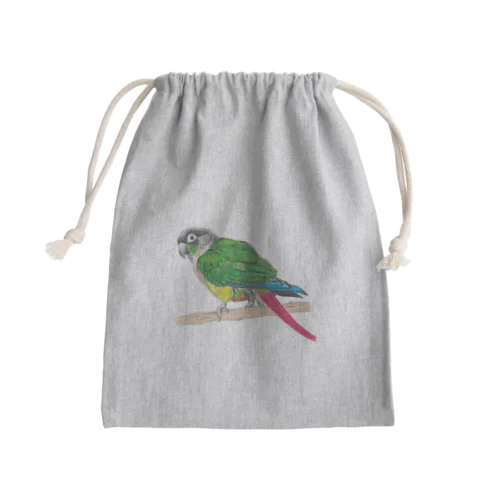 [森図鑑] ウロコインコC 横向き Mini Drawstring Bag