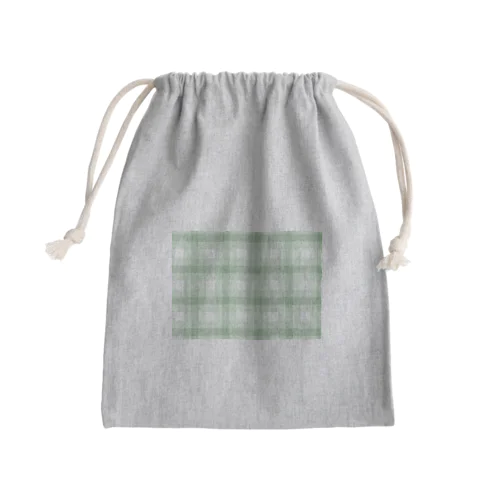 チェック　緑 Mini Drawstring Bag