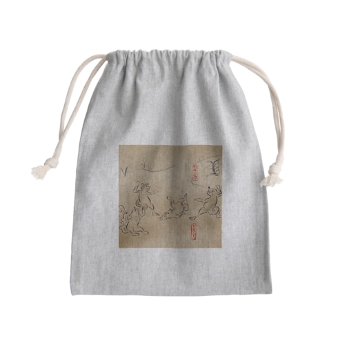 柴犬戯画 Mini Drawstring Bag