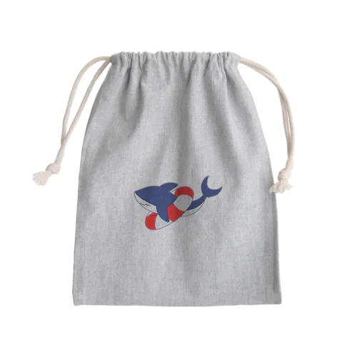 サメくんは、泳げない。 Mini Drawstring Bag