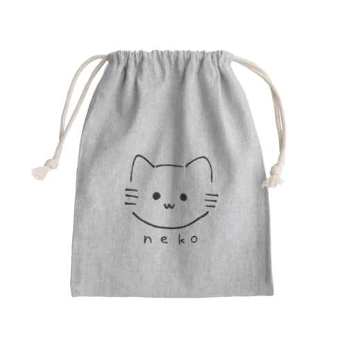 ねこ Mini Drawstring Bag