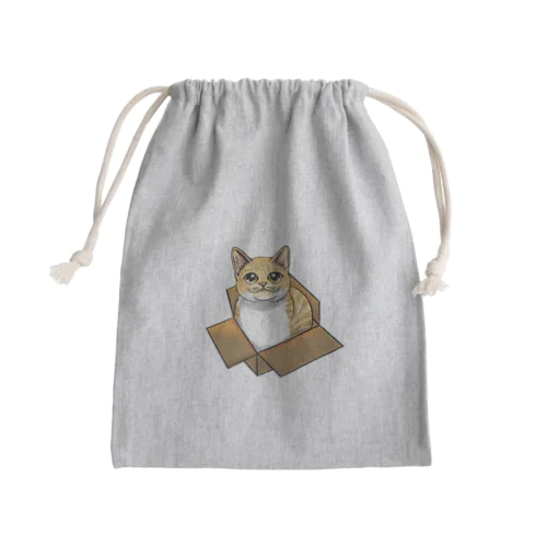 ダンボールにゃんこ Mini Drawstring Bag