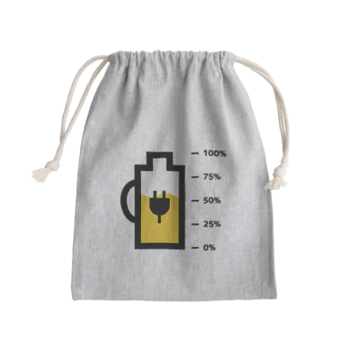 ビール充電中 Mini Drawstring Bag