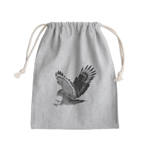 カンムリワシ・モノクロ Mini Drawstring Bag