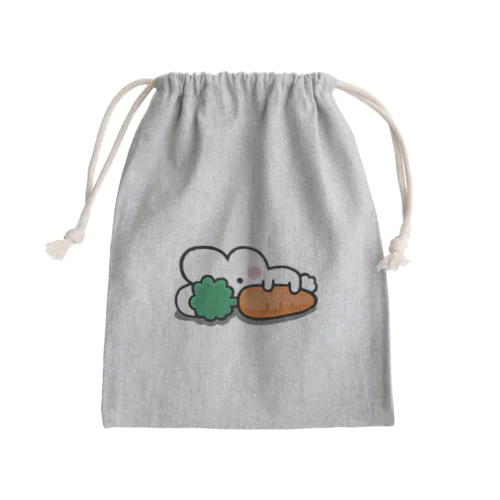 残業うさぎは「にんじん大好き」 Mini Drawstring Bag