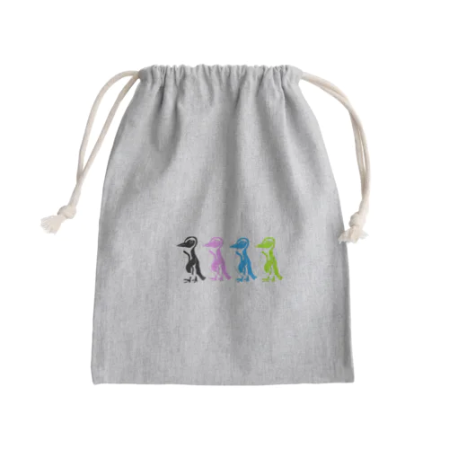 カラフルケープペンギン Mini Drawstring Bag