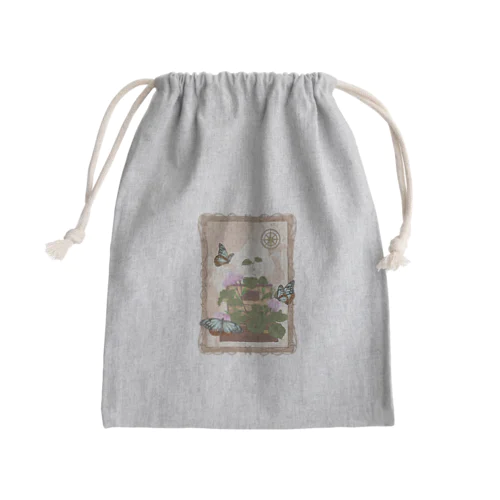 Traveling butterfly Mini Drawstring Bag