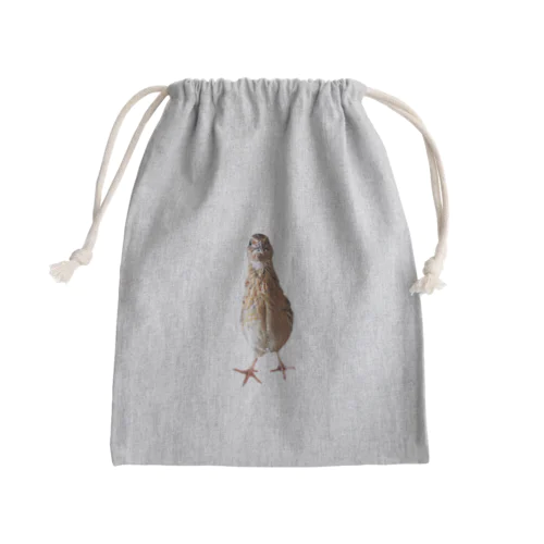 伸びるウズラ Mini Drawstring Bag