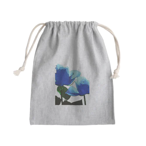 Blue Rose Mini Drawstring Bag