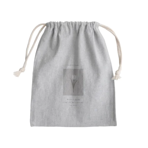 peach belly milk tea × sugar Tulip* Message Mini Drawstring Bag