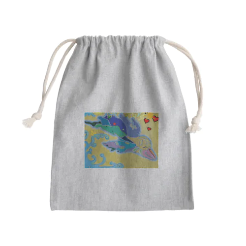 Mary's  tweets『ワーイ、海水浴って最高!!』 Mini Drawstring Bag