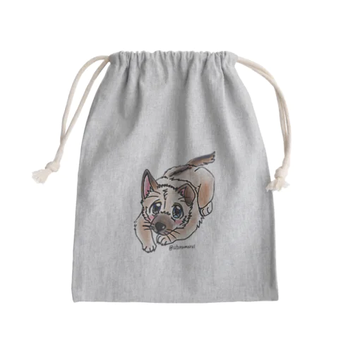 泥棒フェイスの子犬 Mini Drawstring Bag