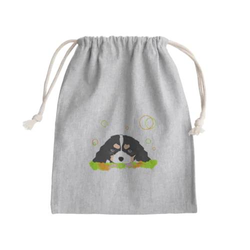 キャバリアトライカラー癒し犬 Mini Drawstring Bag