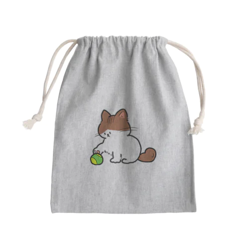 しろくんとボール。 Mini Drawstring Bag