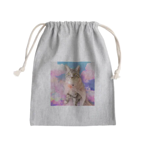 誇らしげなねこ Mini Drawstring Bag