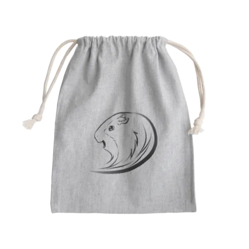 モルモットのムギちゃん(黒線ver) Mini Drawstring Bag