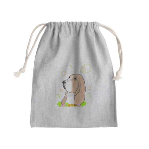 バセットハウンド癒し犬 Mini Drawstring Bag