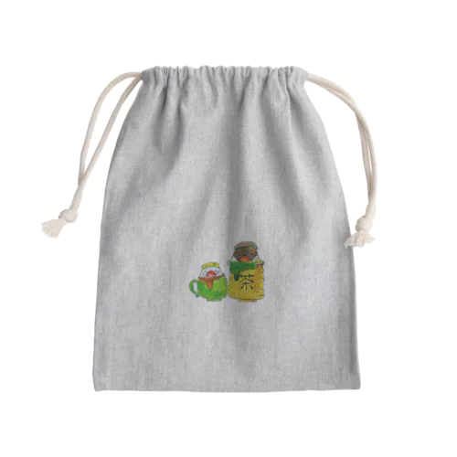 文鳥のお茶浴び Mini Drawstring Bag