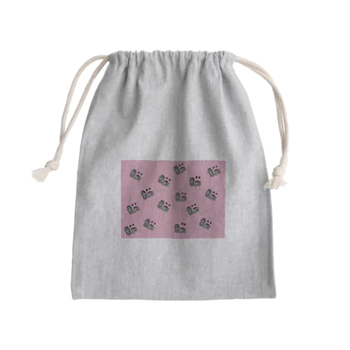 珈琲好きカフェ　ピンク Mini Drawstring Bag