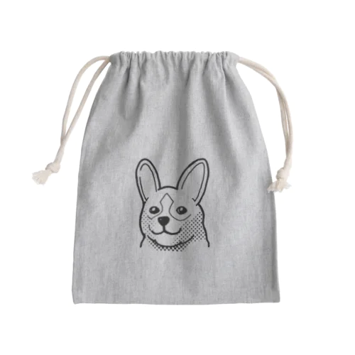 コーギー 黒 Mini Drawstring Bag