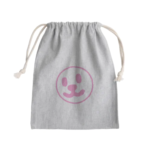 Smile Face Pink Line Mini Drawstring Bag