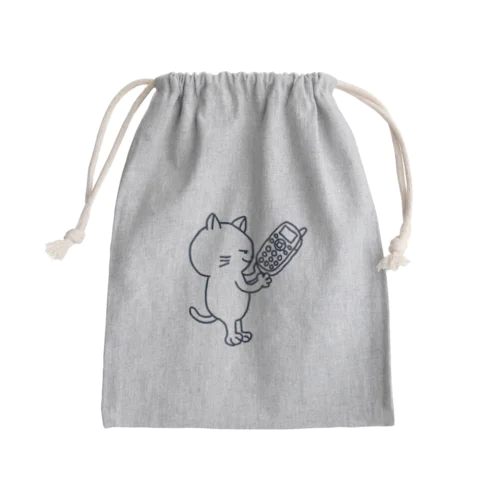 ガラケー猫 Mini Drawstring Bag