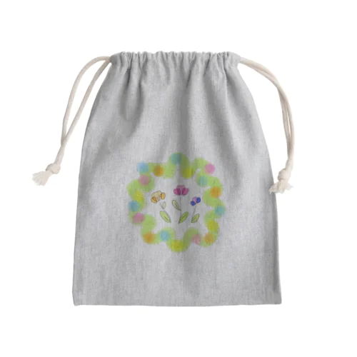小花のリーフ Mini Drawstring Bag