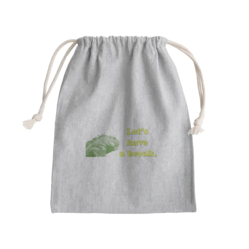 ぼちぼちいこうぜイグアナ Mini Drawstring Bag