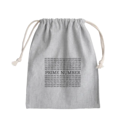 素数 (Prime number)  Mini Drawstring Bag