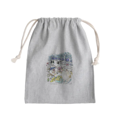 CatChips森のカフェ Mini Drawstring Bag