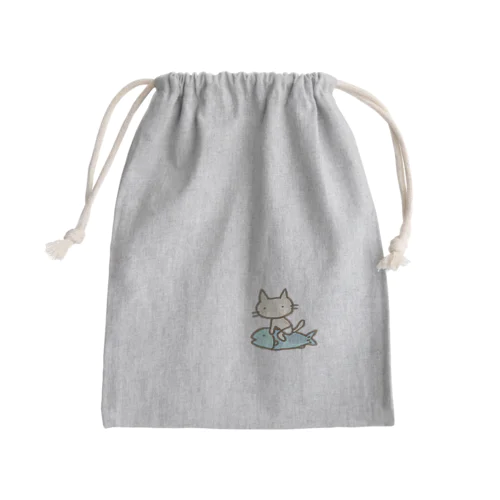 【ワンポイント】パンツねこ移動中 Mini Drawstring Bag